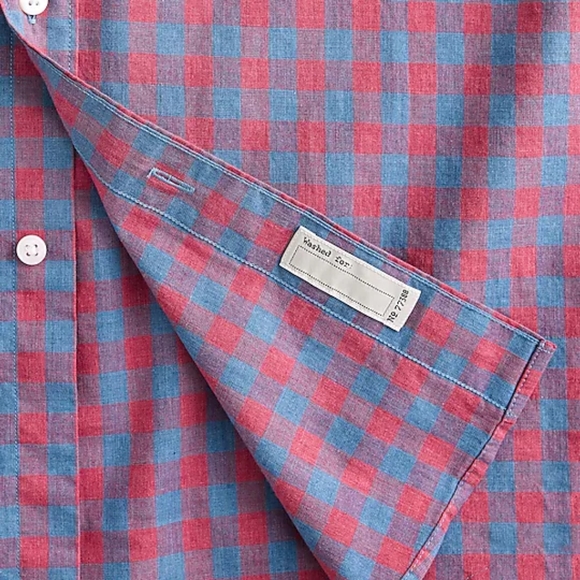 J Crew Organic Cotton Stretch Secret Wash Button Down in Seashore Red … - Picture 5 of 8